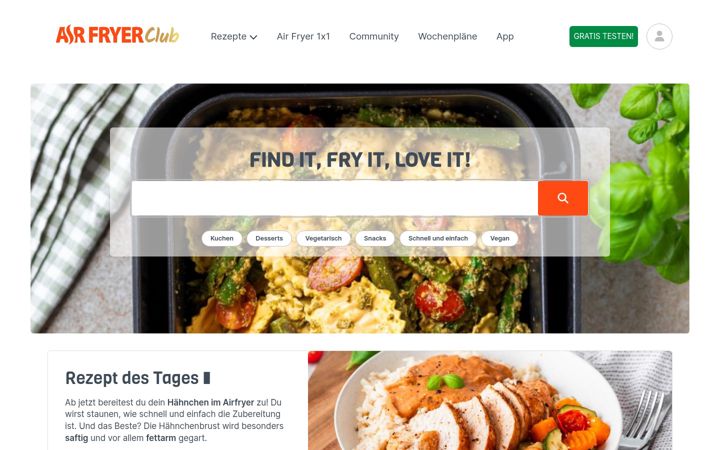 Screenshot of airfryer.club
