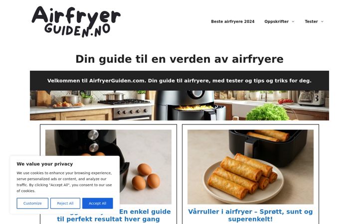 Screenshot of airfryerguiden.com