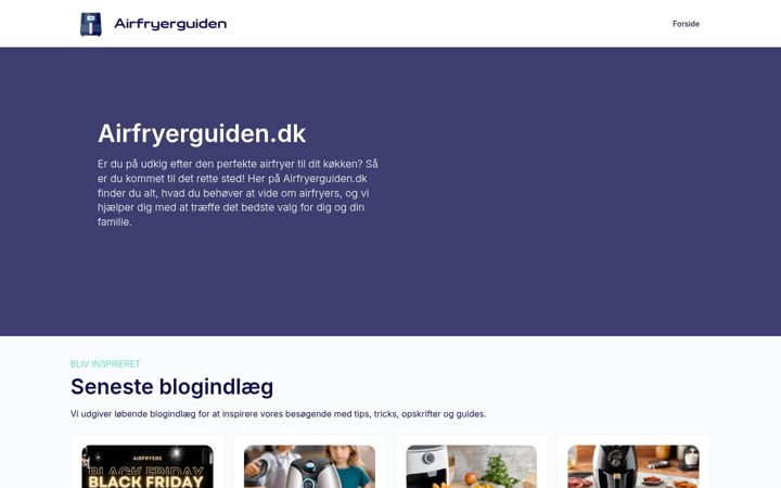 Screenshot of airfryerguiden.dk