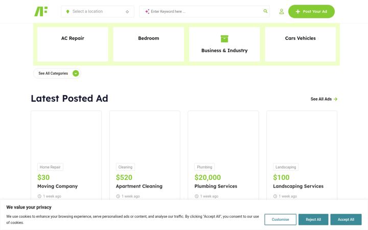 Screenshot of airfurn.com