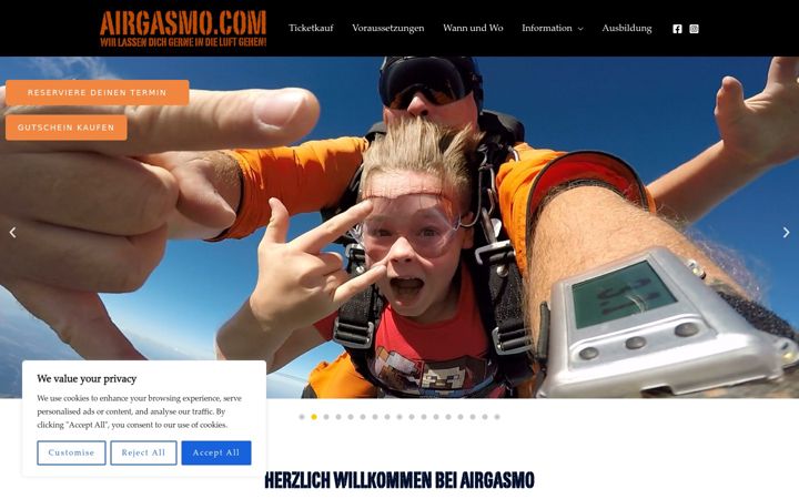 Snímek obrazovky airgasmo.com