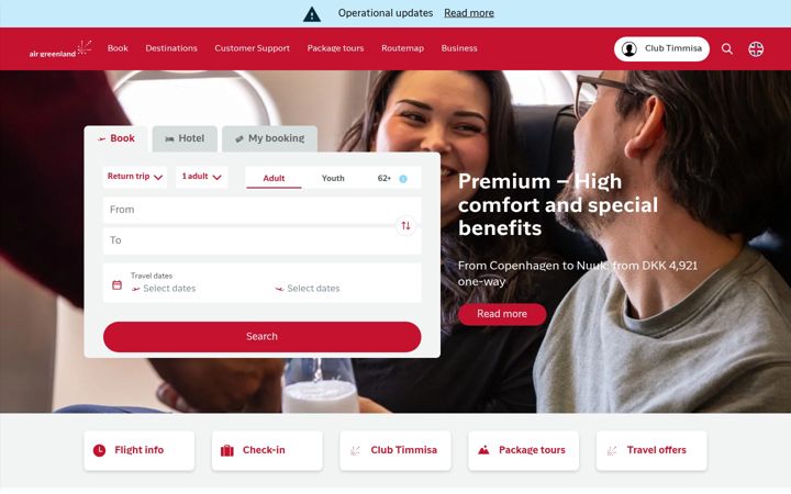 Screenshot of airgreenland.com