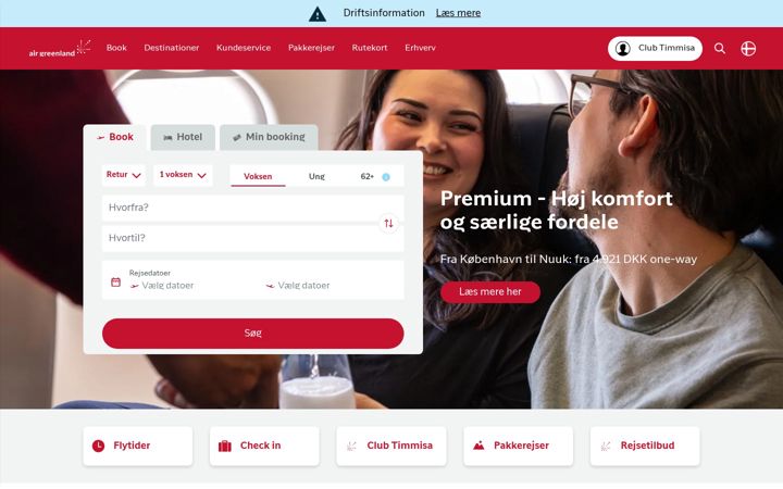 Screenshot of airgreenland.dk
