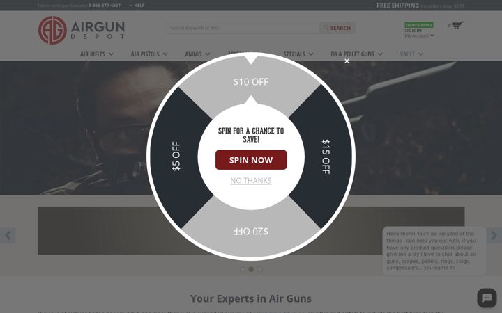 Screenshot of airgundepot.com