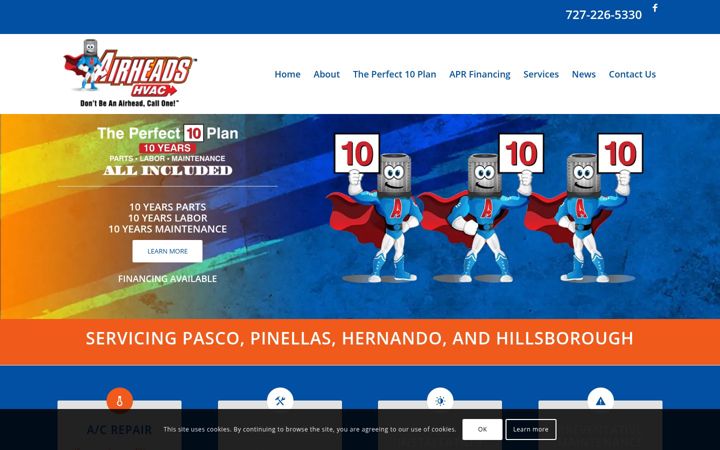 Screenshot of airheadsac.com