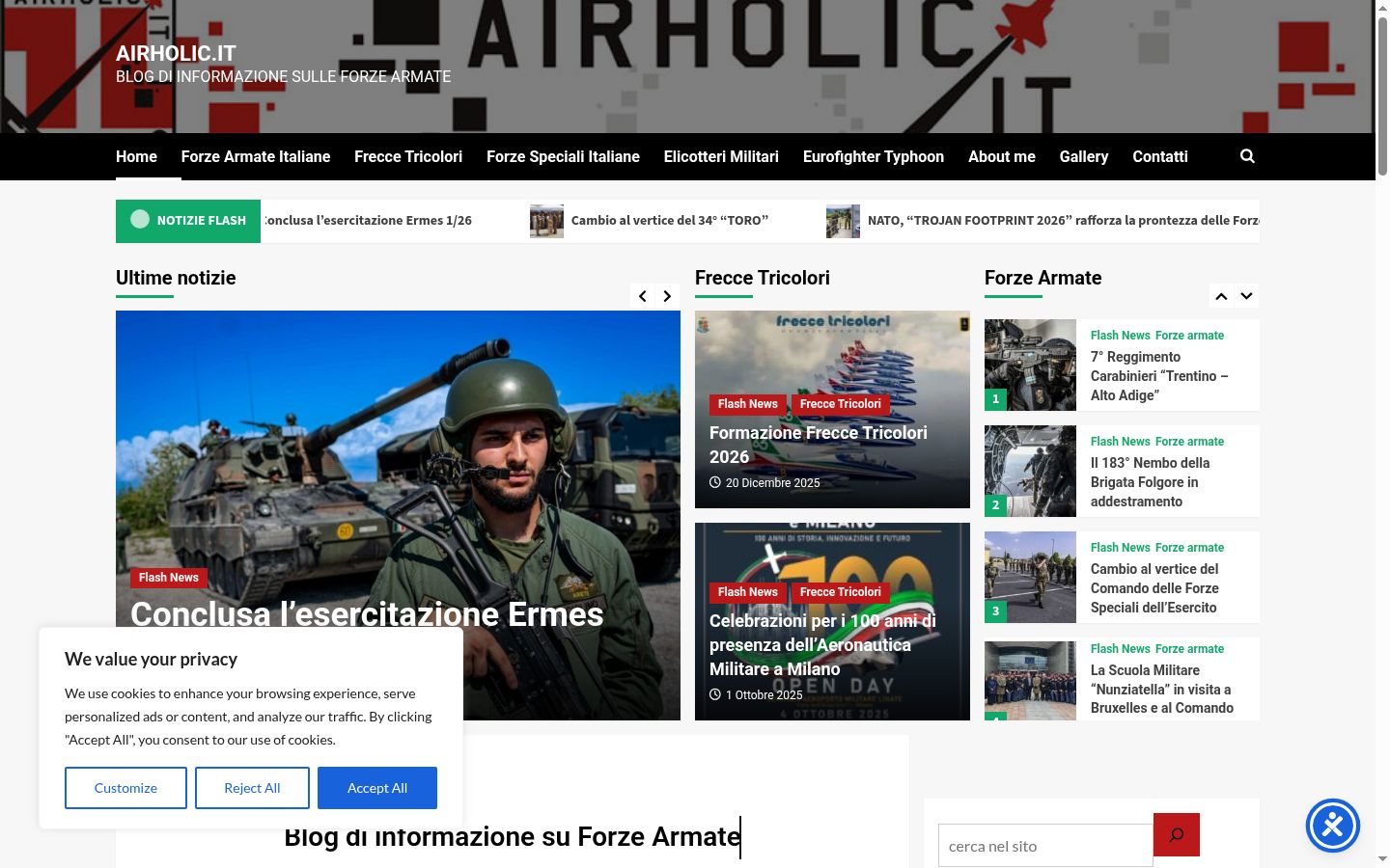 Screenshot des Einwilligungsbanners vor jeglicher Interaktion