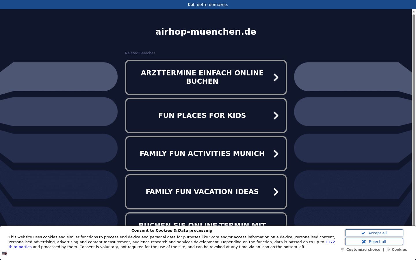 Screenshot des Einwilligungsbanners vor jeglicher Interaktion