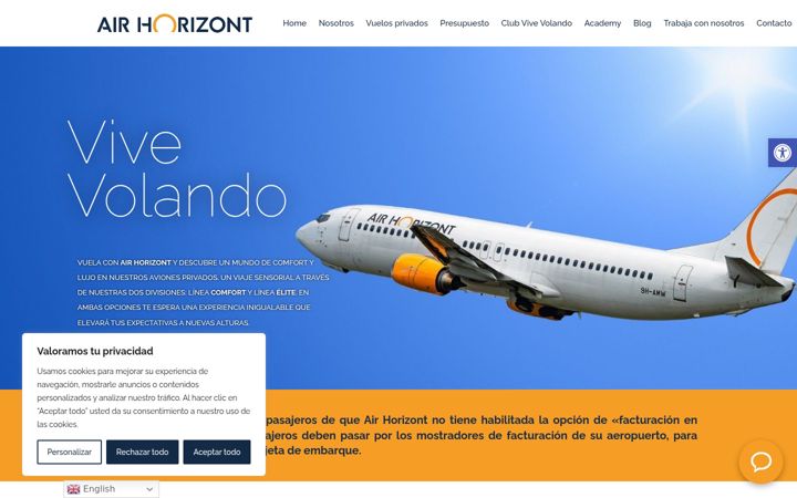 Screenshot von airhorizont.com