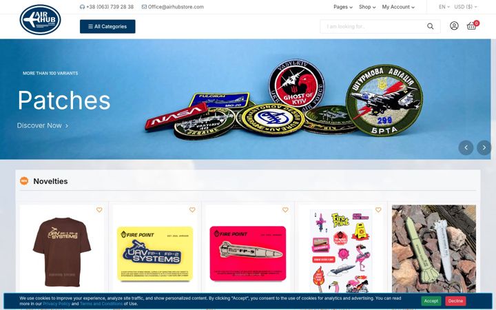 Screenshot of airhubstore.com