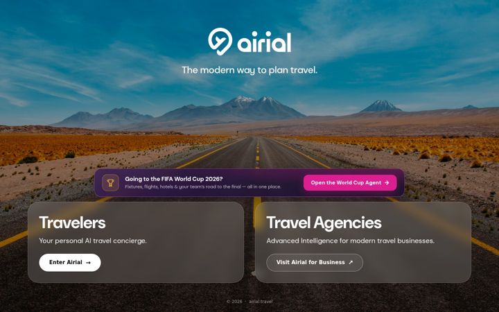 Screenshot of airial.travel