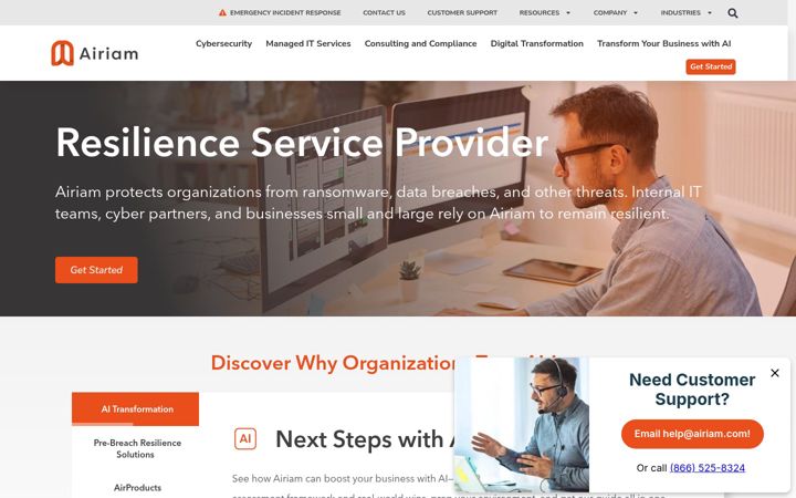 Screenshot of airiam.com