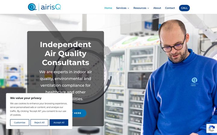 Screenshot of airisq.co.uk