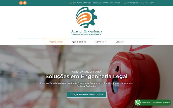 Screenshot of airistonengenharia.com.br