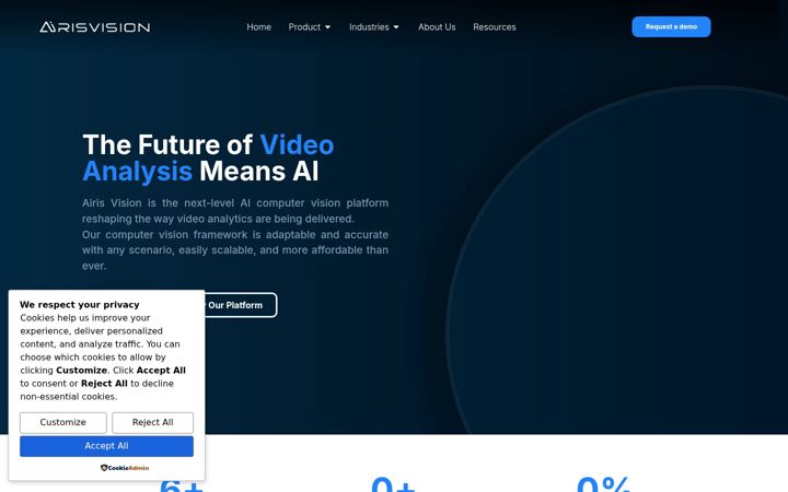 Screenshot of airisvision.com