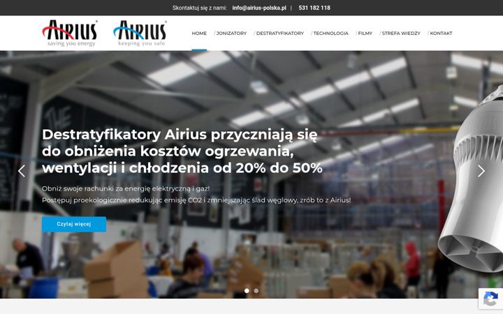 Screenshot of airius-polska.pl