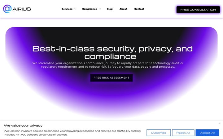Screenshot von airius.com