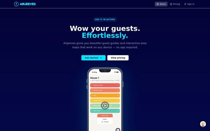 Screenshot of airjeeves.com