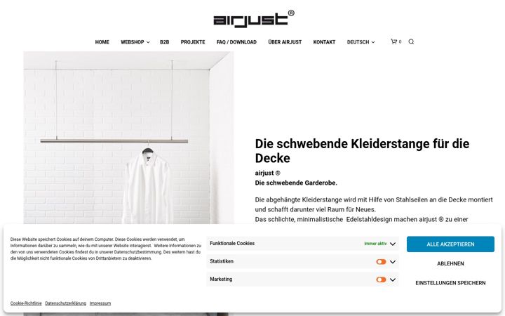 Screenshot of airjust.de