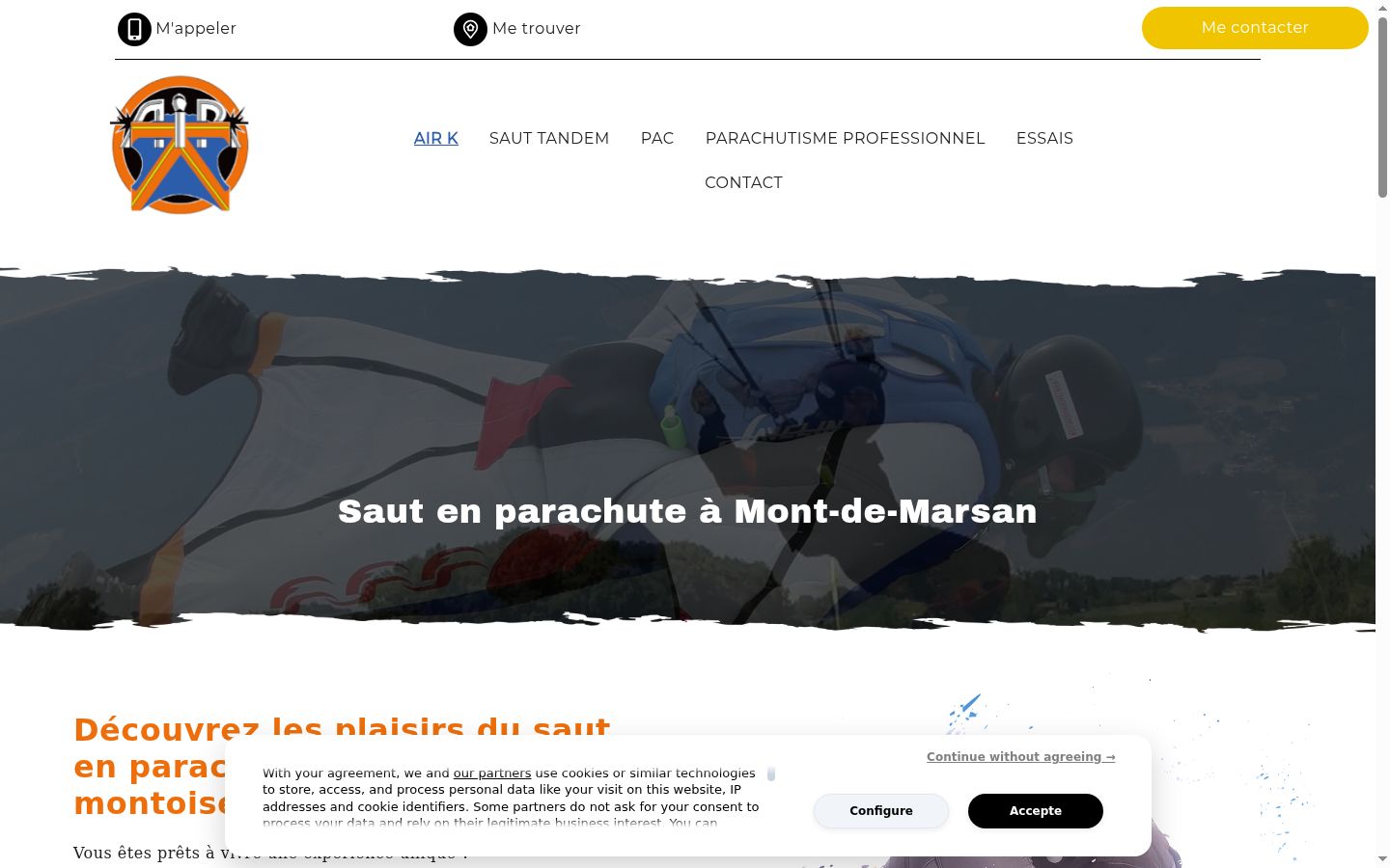 Screenshot del banner di consenso mostrato prima di qualsiasi interazione