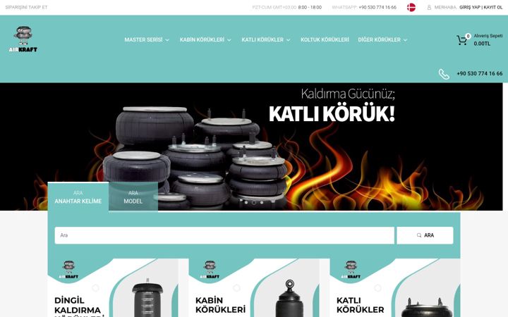 Kuvakaappaus sivustosta airkraft.store