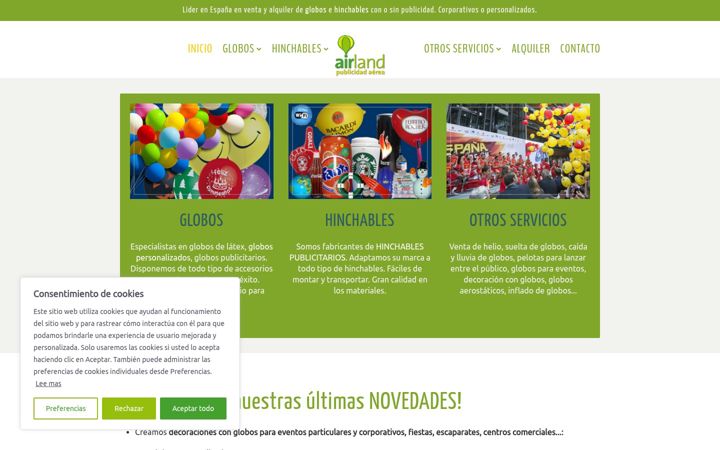 Screenshot of airlandglobos.com