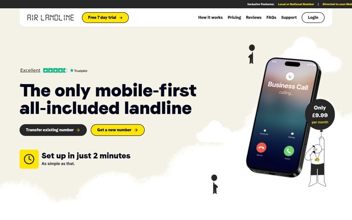Screenshot of airlandline.co.uk