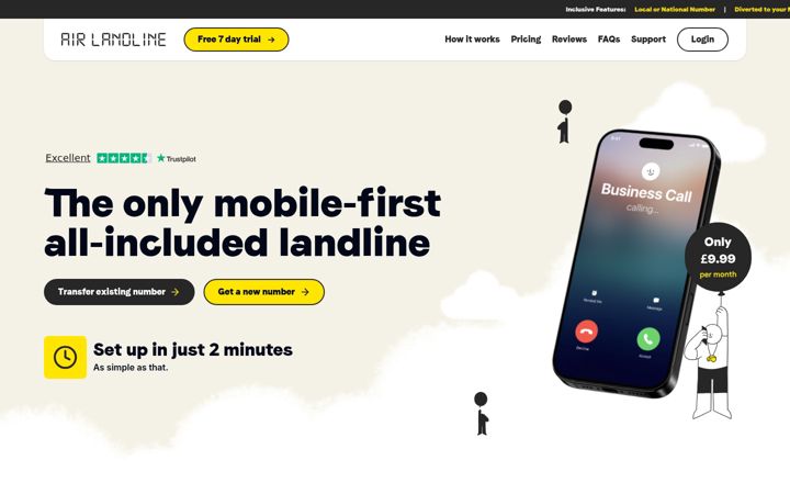 Screenshot of airlandline.com