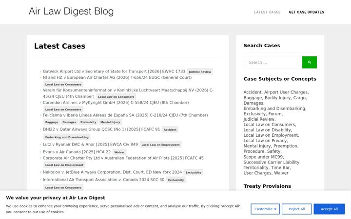 Screenshot of airlawdigest.com