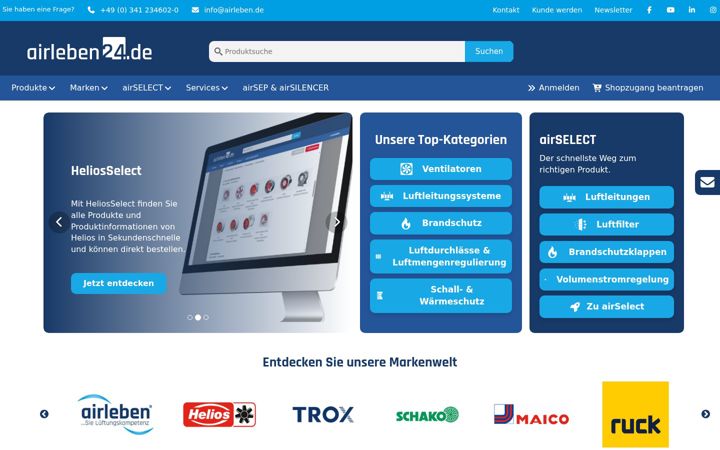 Screenshot stránky airleben24.de