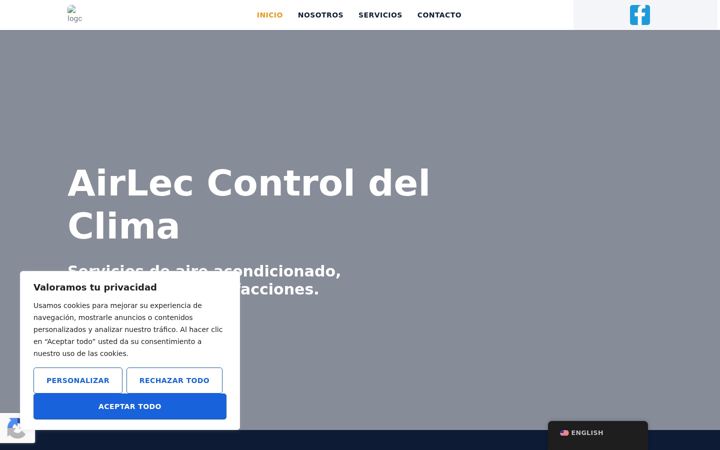 Screenshot του airleccontroldelclima.com