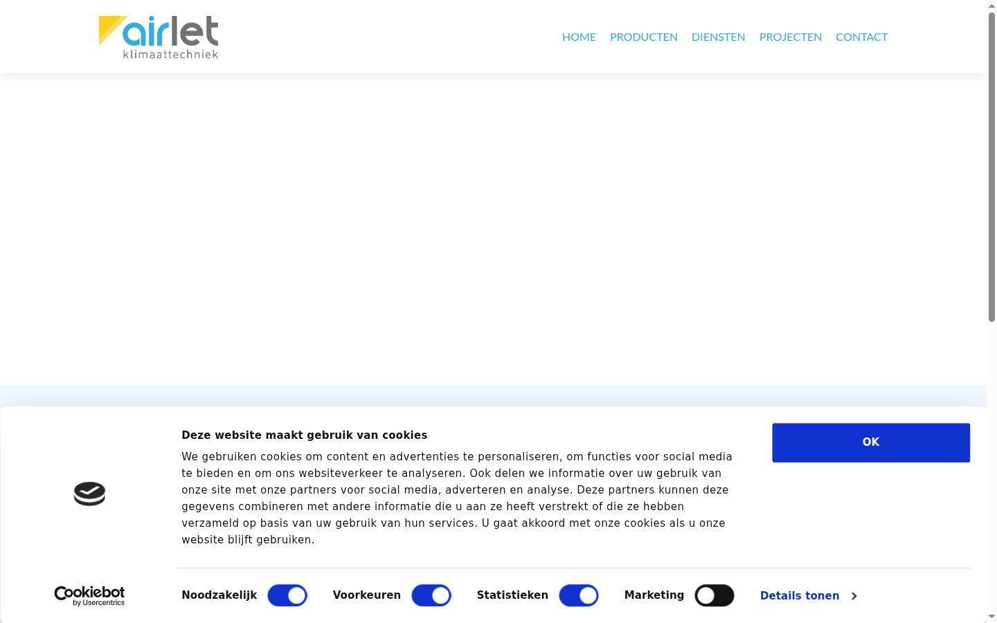 Screenshot des Einwilligungsbanners vor jeglicher Interaktion