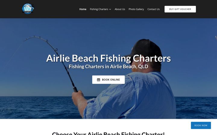 Screenshot of airliebeachfishingcharters.com.au