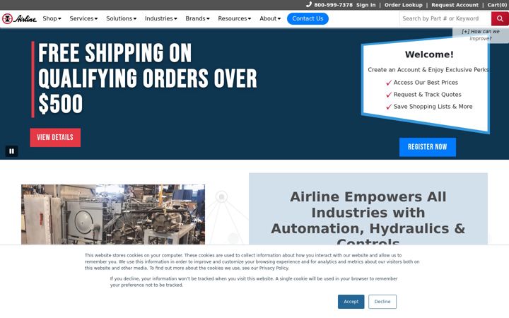 Screenshot of airlinehyd.com