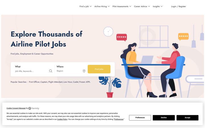 Screenshot of airlinejobsonline.com