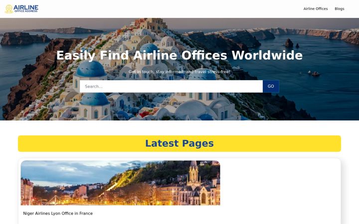 Screenshot van airlineofficeaddress.com