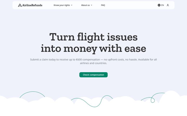 Screenshot of airlinerefunds.com