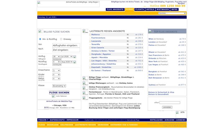 Screenshot of airlinetickets.de