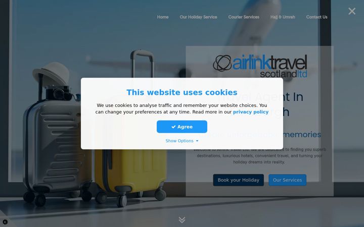 Screenshot of airlinktravelscotltd.com