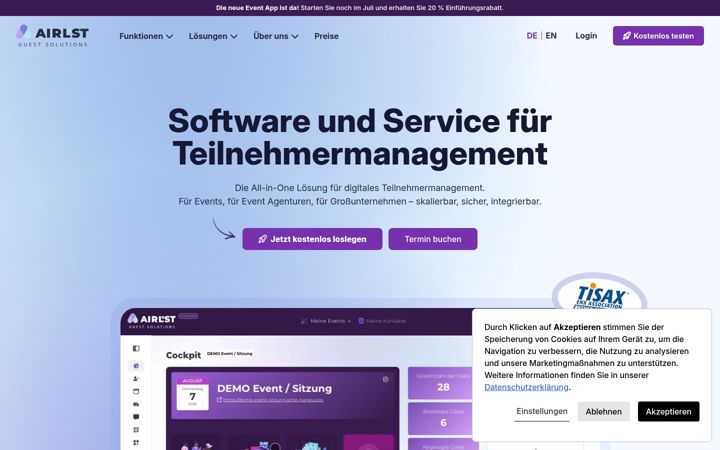Screenshot of airlst.com