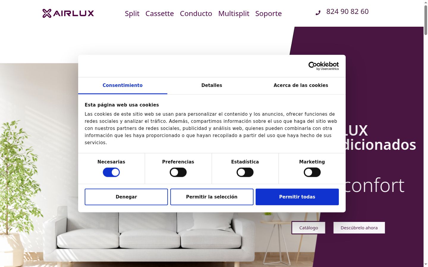 Screenshot of the consent banner shown before any interaction