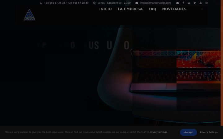 Screenshot of airmanservicios.com