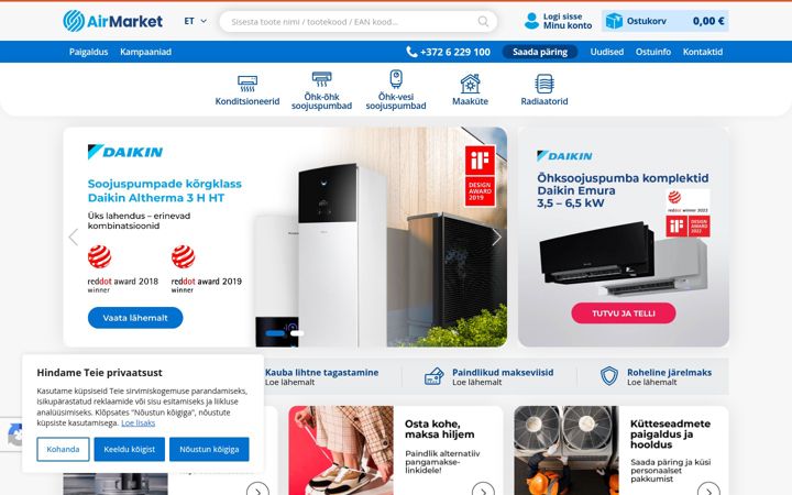Screenshot of airmarket.ee