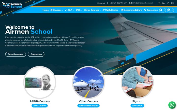 Screenshot ta' airmenschool.com