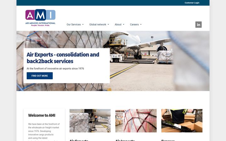 Screenshot ta' airmenzies.com