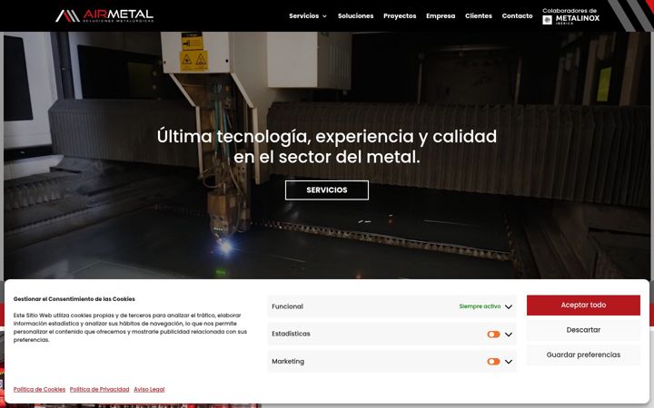 Screenshot of airmetal.es