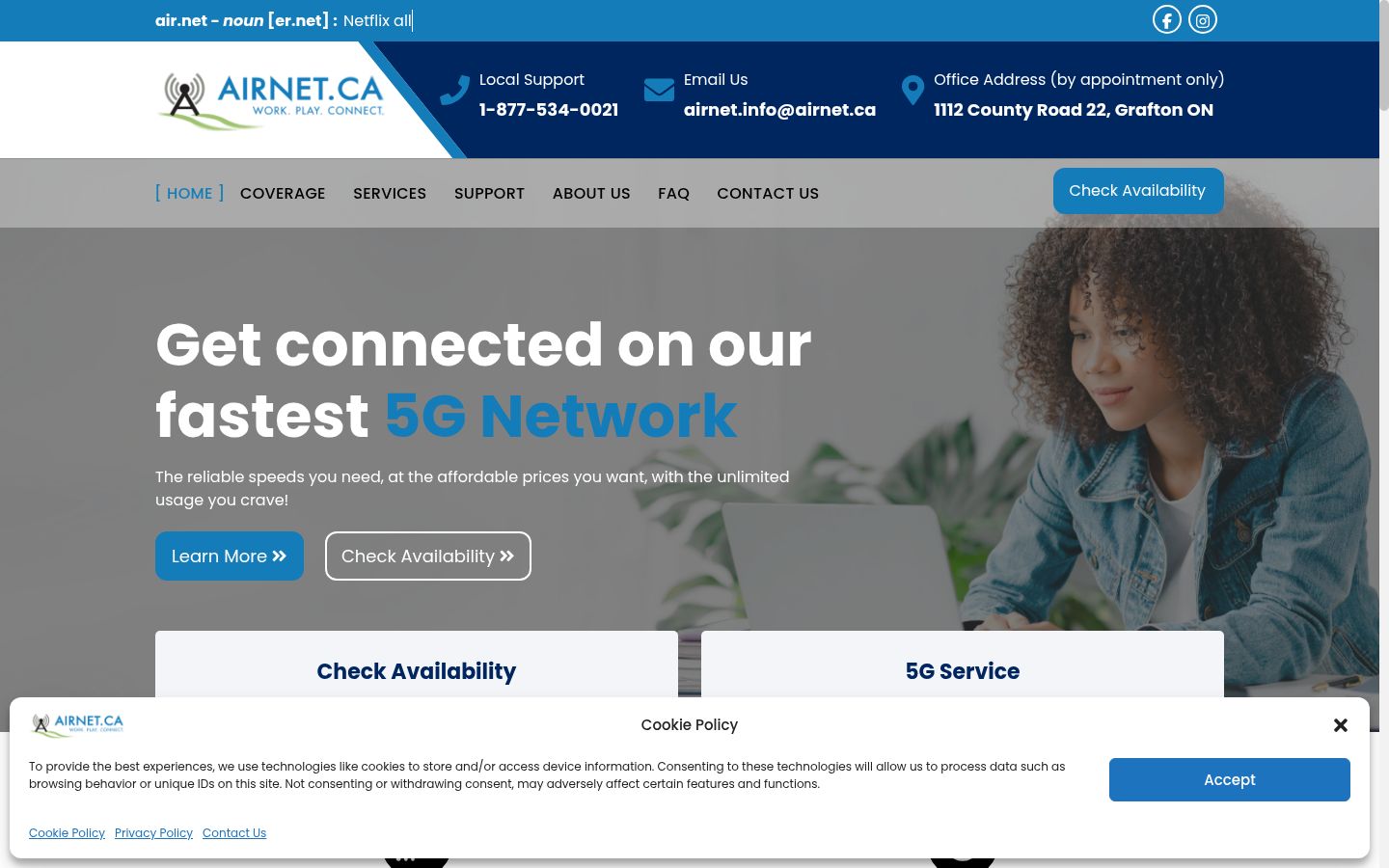 Screenshot of the consent banner shown before any interaction