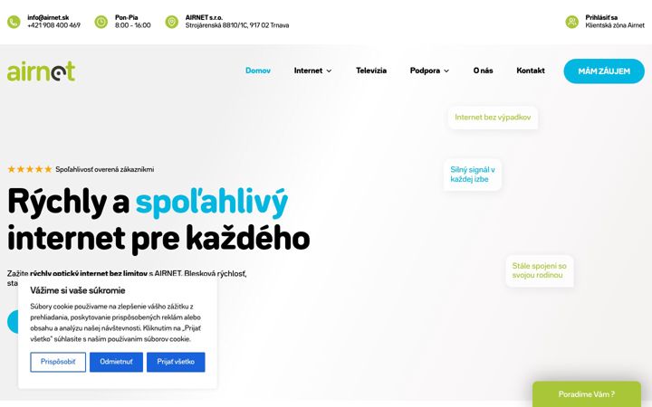 Snímek obrazovky airnet.sk