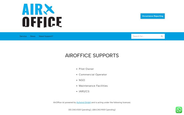 Screenshot of airoffice.aero
