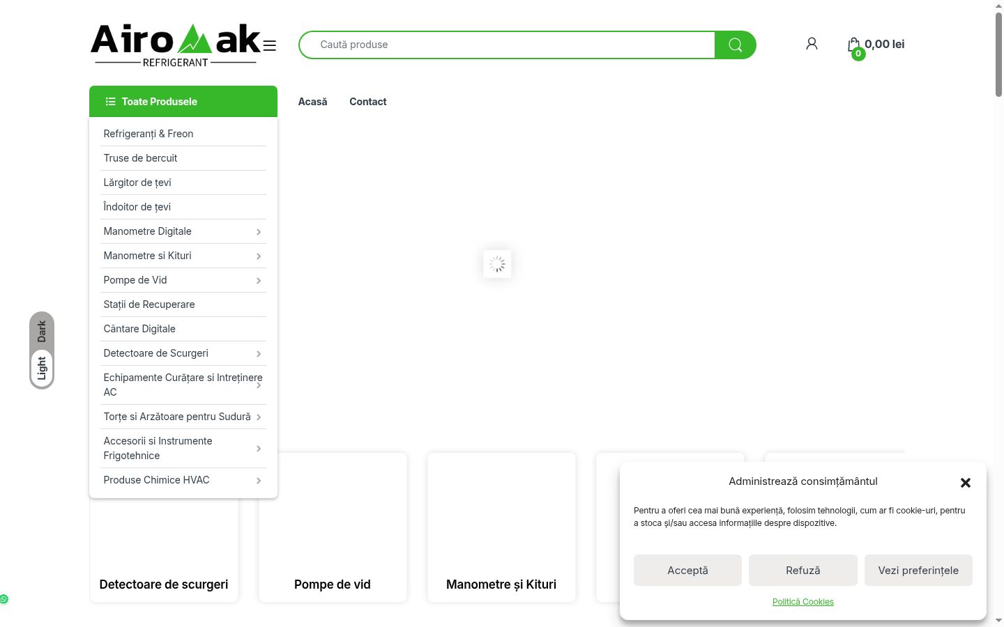 Screenshot of the consent banner shown before any interaction