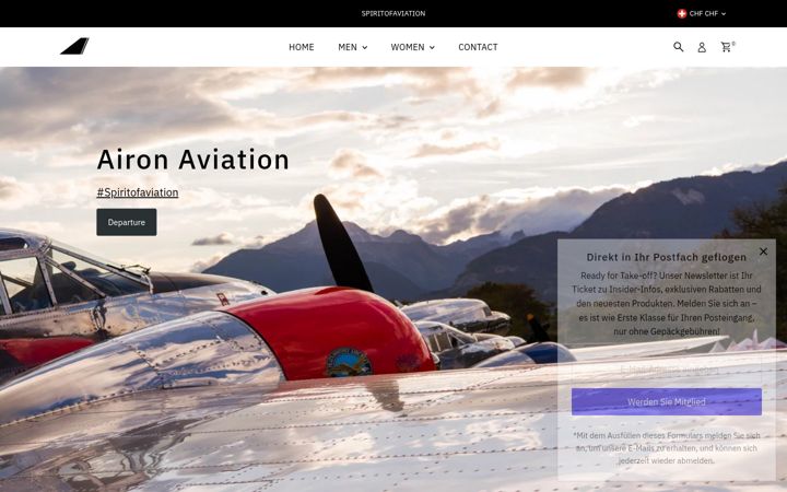 Screenshot of aironaviation.com
